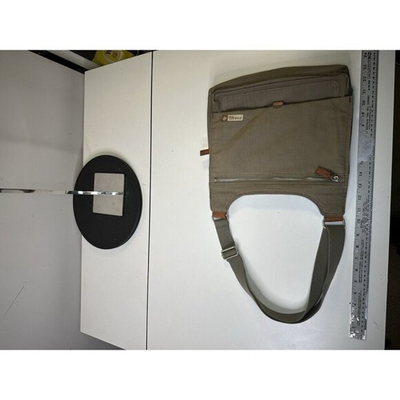 Fossil Vintage Fabric Handbag Multicolor Canvas Pockets Crossbody Shoulder Bag - Picture 5 of 6